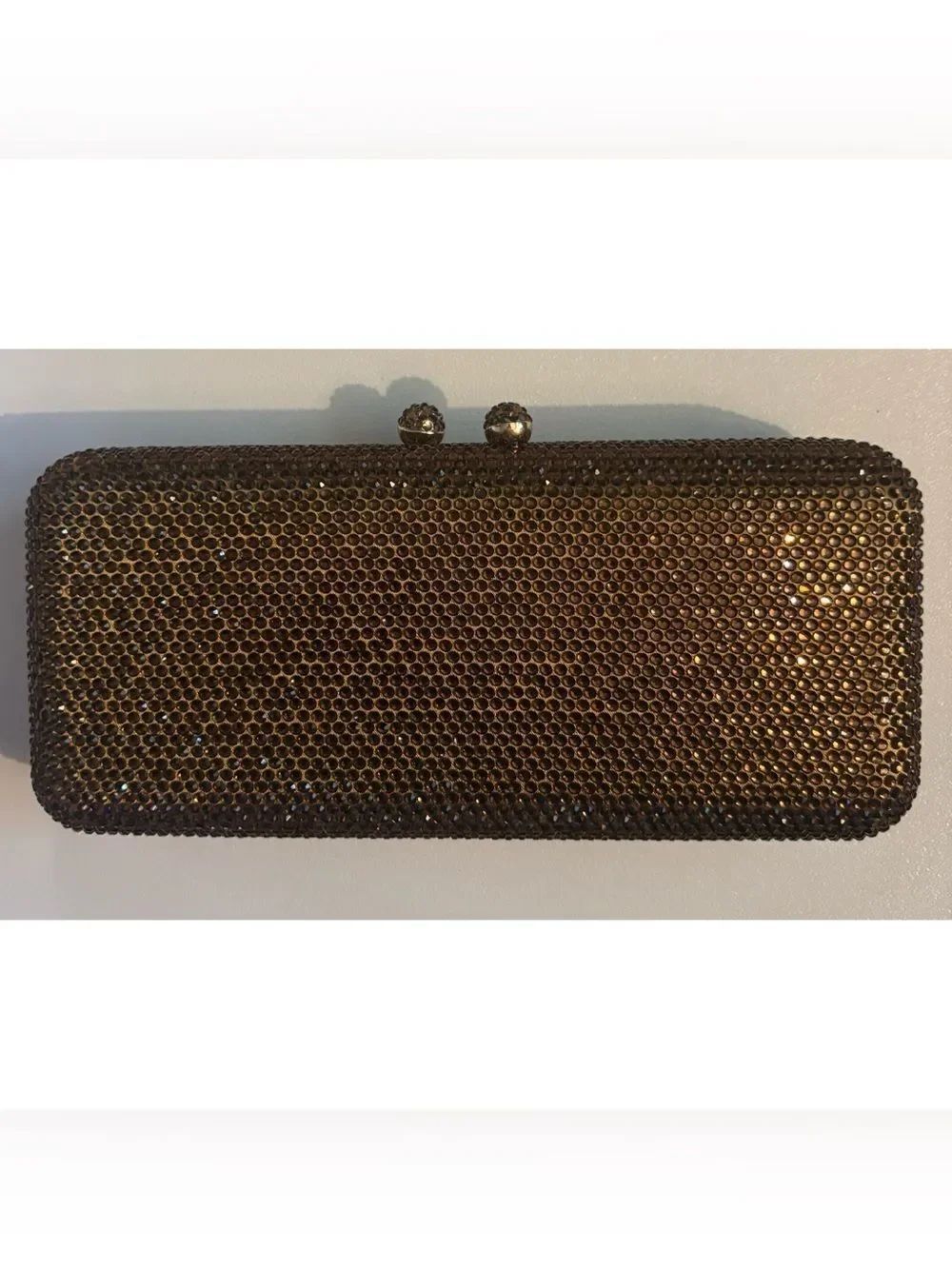 Boutique De FGG Crystal Evening Bag in Bronze ~ New